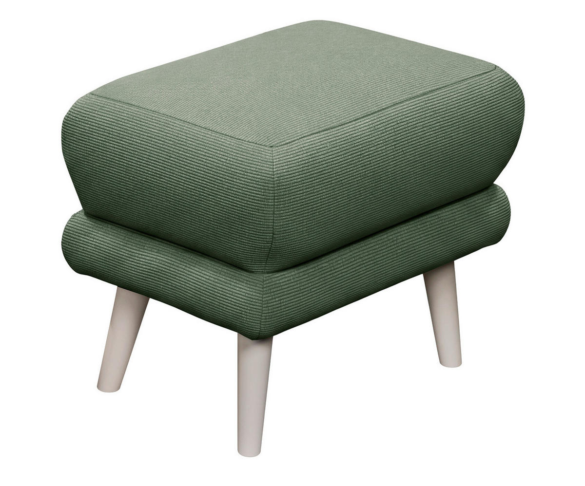 HOCKER MINA Cord Dunkelgrün  - Kaschmir/Dunkelgrün, MODERN, Holz/Textil (63/43/42cm) - MID.YOU