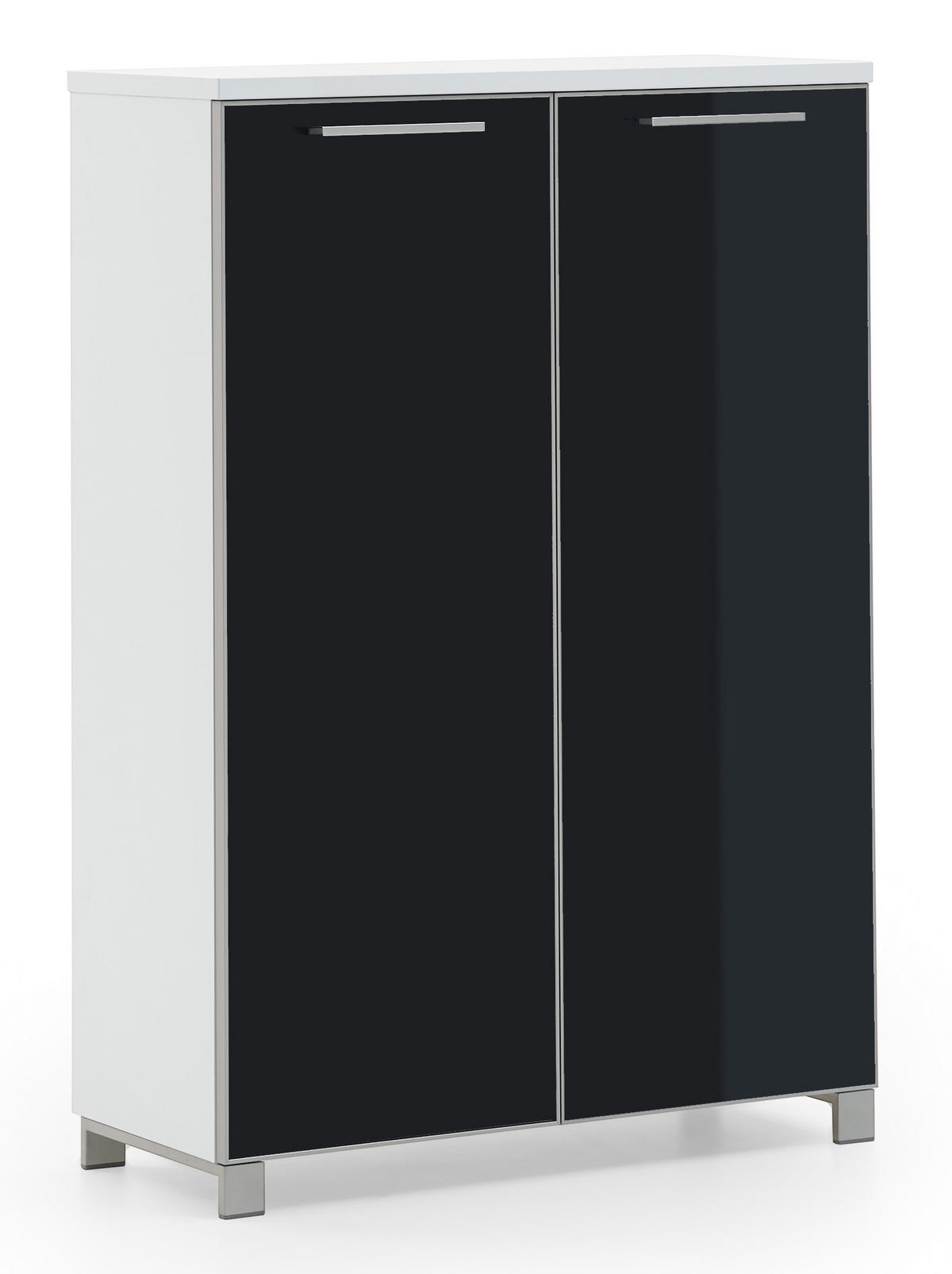 GARDEROBE 4-teilig  in 135/195/37 cm  - Weiss/Anthrazit, Design, Glas/Holzwerkstoff (135/195/37cm)