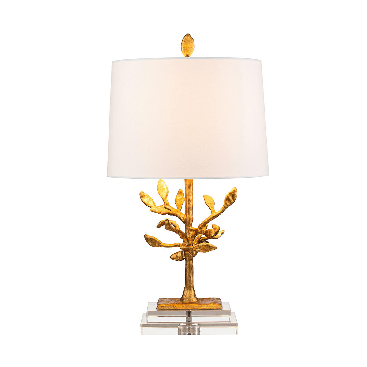TISCHLEUCHTE - Weiss, Konventionell, Textil/Metall (35.5/66.2cm) - Elstead Lighting