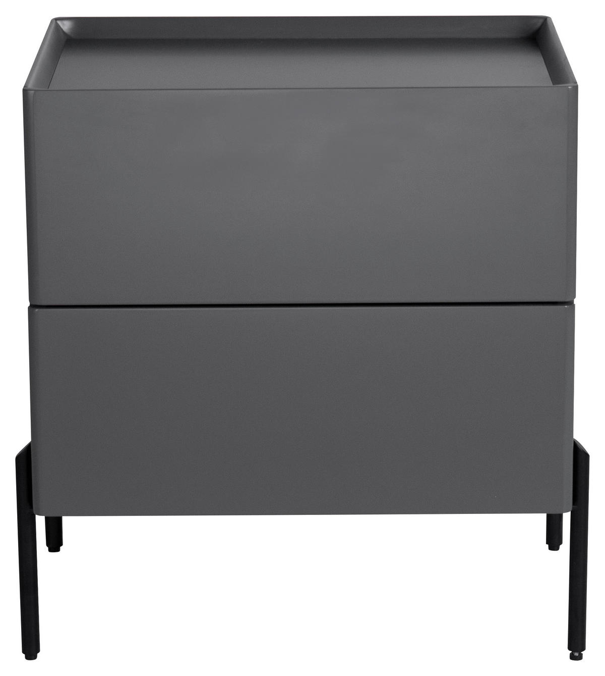 NACHTSCHRANK 50/55/40 cm  - Schwarz/Grau, Design, Holzwerkstoff/Metall (50/55/40cm) - Livetastic