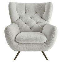 CHESTERFIELD-SESSEL Chenille Hellgrau  - Hellgrau/Schwarz, MODERN, Textil/Metall (100/94/95cm) - Pure Home Lifestyle