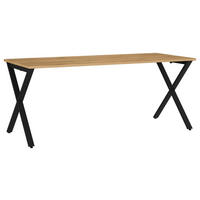 SCHREIBTISCH 180/80/75 cm, Schwarz, Eichefarben, in verschiedenen Holz-Dekoren erhältlich, justierbare Füße  - Eichefarben/Schwarz, MODERN, Holzwerkstoff/Metall (180/80/75cm) - Novel