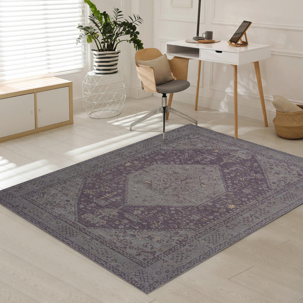 Thumbnail - Xxxl Teppich Durban, Grau, Textil, Blume, rechteckig, 160x230 cm, Oeko-Tex® Standard 100, rutschfest, pflegeleicht, leic...