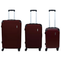REISEKOFFERSET Weinrot 3-teilig  - Weinrot, Basics, Kunststoff/Textil - Novel