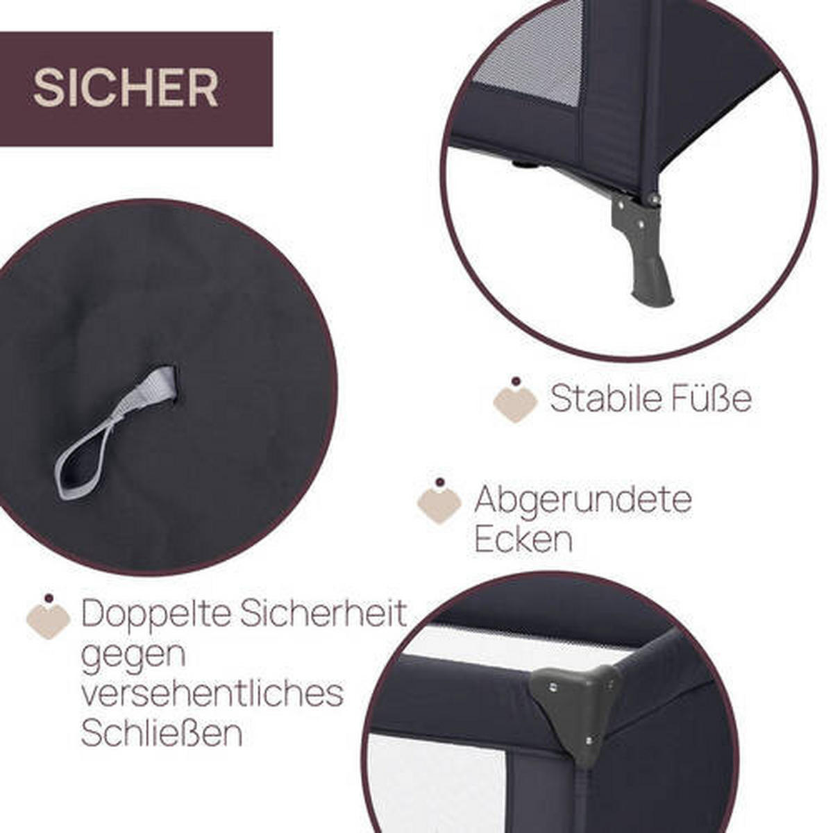 REISEBETT Good Night Dunkelgrau  - Dunkelgrau, Basics (128/76/68cm) - Chicco