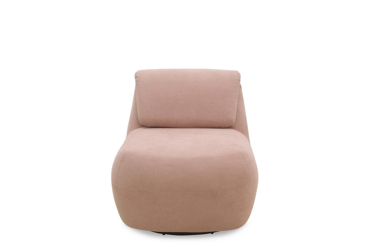 SESSEL in Mikrofaser Rosa  - Schwarz/Rosa, Design, Textil/Metall (68/67/88cm) - MID.YOU