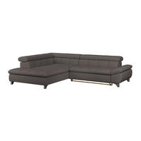 ECKSOFA Braun Chenille  - Chromfarben/Braun, KONVENTIONELL, Textil/Metall (234/312cm) - Livetastic