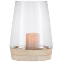 WINDLICHT Naturfarben 22/28 cm  - Naturfarben, LIFESTYLE, Glas/Holz (22/28cm) - Ambia Home