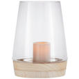 WINDLICHT Naturfarben 22/28 cm  - Naturfarben, LIFESTYLE, Glas/Holz (22/28cm) - Ambia Home