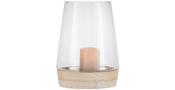 WINDLICHT Naturfarben 22/28 cm  - Naturfarben, LIFESTYLE, Glas/Holz (22/28cm) - Ambia Home