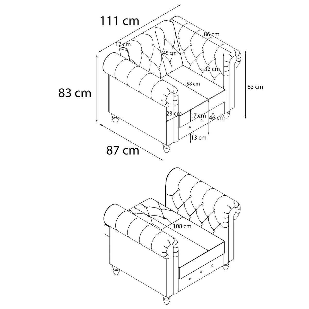 SESSEL in Cord Anthrazit  - Anthrazit/Schwarz, Basics, Holz/Textil (111/83/87cm) - Livetastic