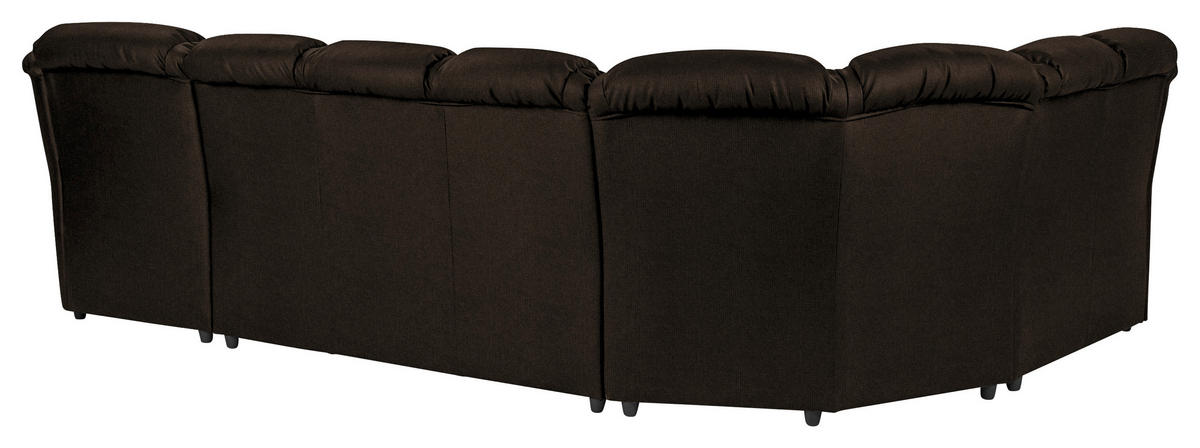 WOHNLANDSCHAFT Braun Chenille  - Schwarz/Braun, KONVENTIONELL, Kunststoff/Textil (216/333/165cm) - Livetastic