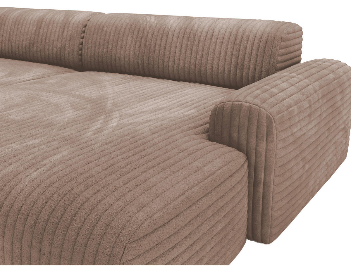 ECKSOFA Cappuccino Cord  - Schwarz/Cappuccino, Design, Kunststoff/Textil (292/178cm) - home24