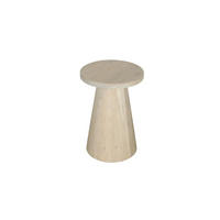 BEISTELLTISCH Akazie vollmassiv Weiß rund  - Schwarz/Weiß, Design, Holz (40/50/40cm) - MID.YOU