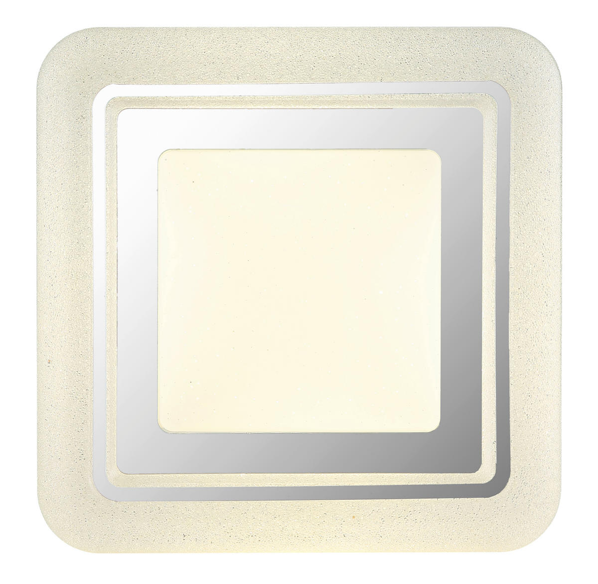 LED-DECKENLEUCHTE MARCIA 38/38/7,5 cm   - Klar/Chromfarben, KONVENTIONELL, Kunststoff/Metall (38/38/7,5cm) - Globo