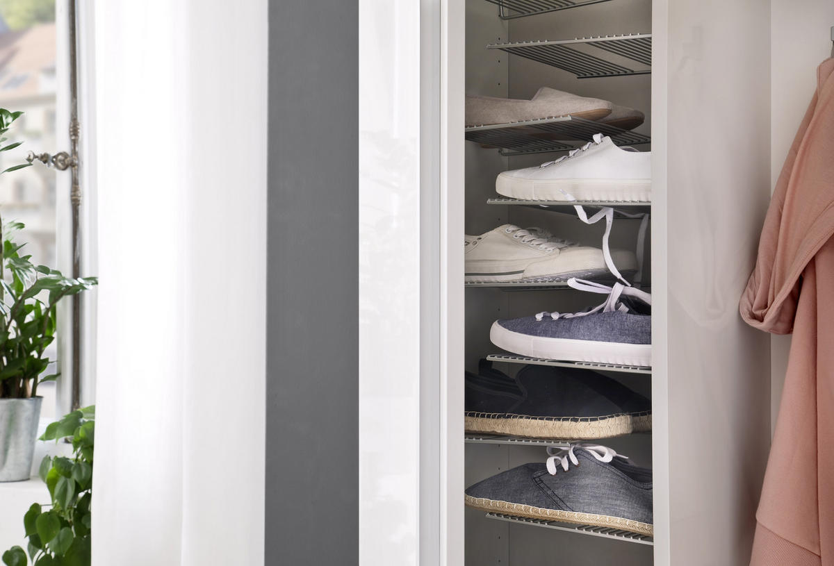 GARDEROBE 5-teilig  in 160/201/35 cm  - Weiss/Eichefarben, Design, Glas/Holz (160/201/35cm) - Moderano