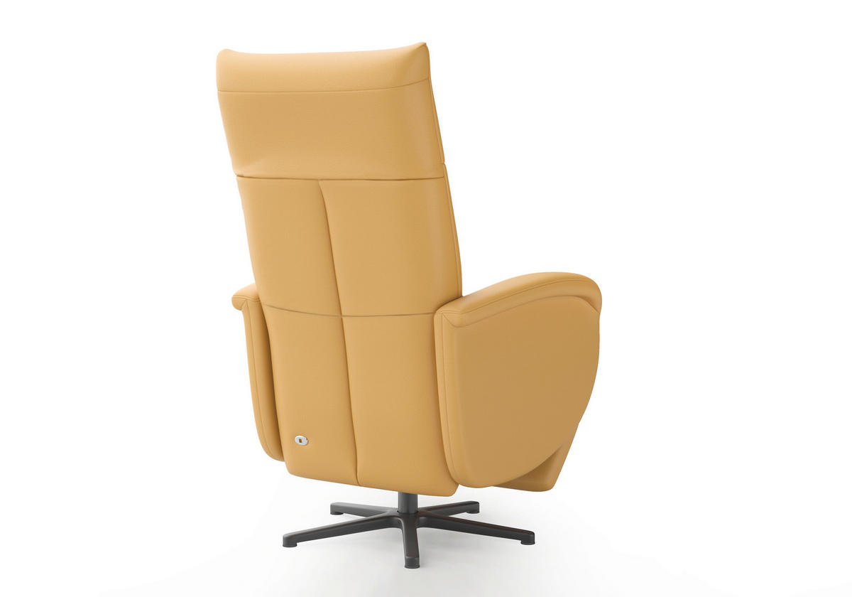 DREHSTUHL  in Currygelb  - Currygelb/Schwarz, MODERN, Leder/Metall (75/112/82cm) - Sit & More