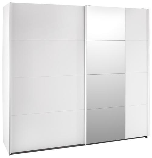 SCHWEBETÜRENSCHRANK in Weiss  - Weiss/Alufarben, Konventionell, Glas/Holzwerkstoff (226/210/62cm) - Ti'me