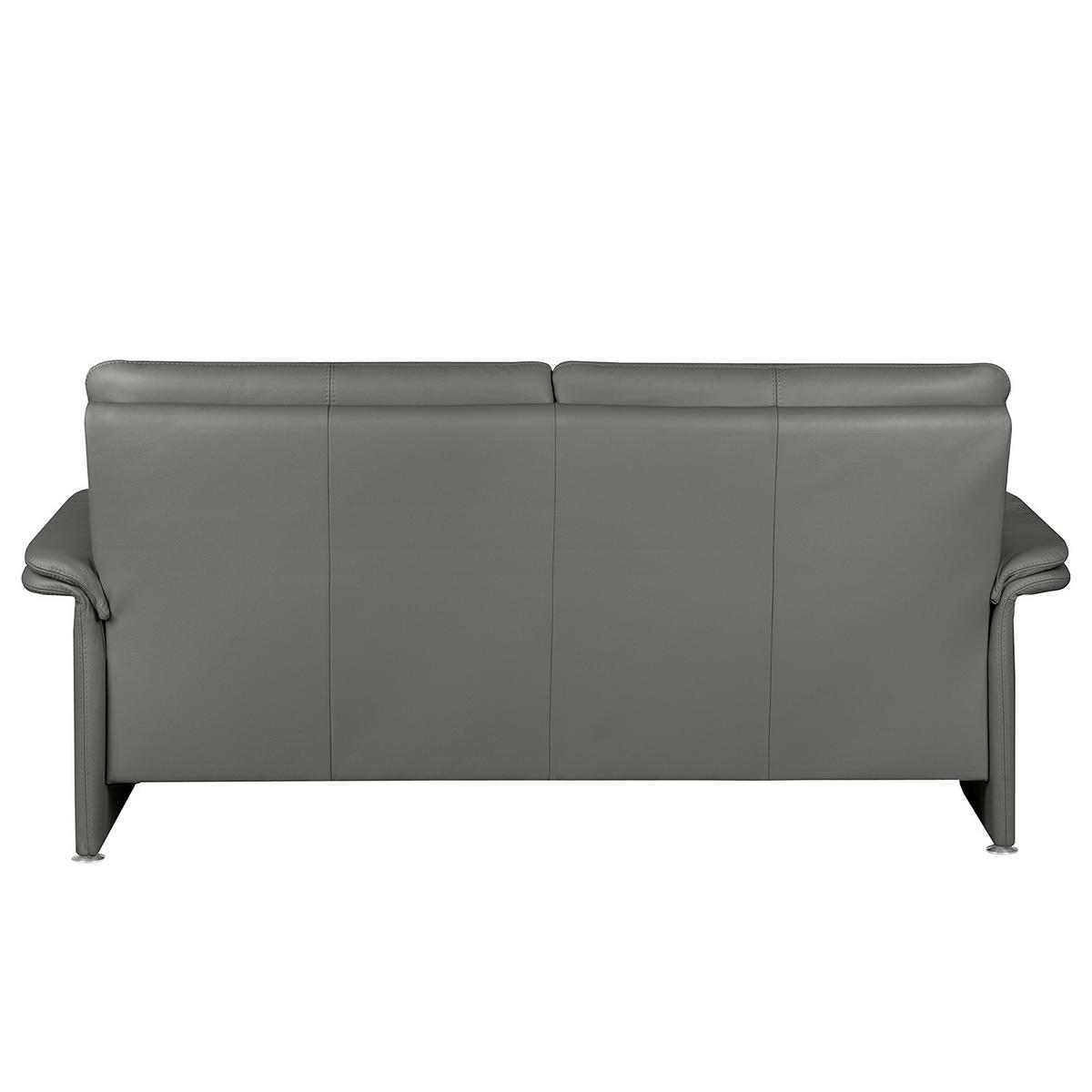 2,5-SITZER Anthrazit Echtleder  - Anthrazit/Silberfarben, Design, Leder/Metall (197/90/88cm) - Livetastic