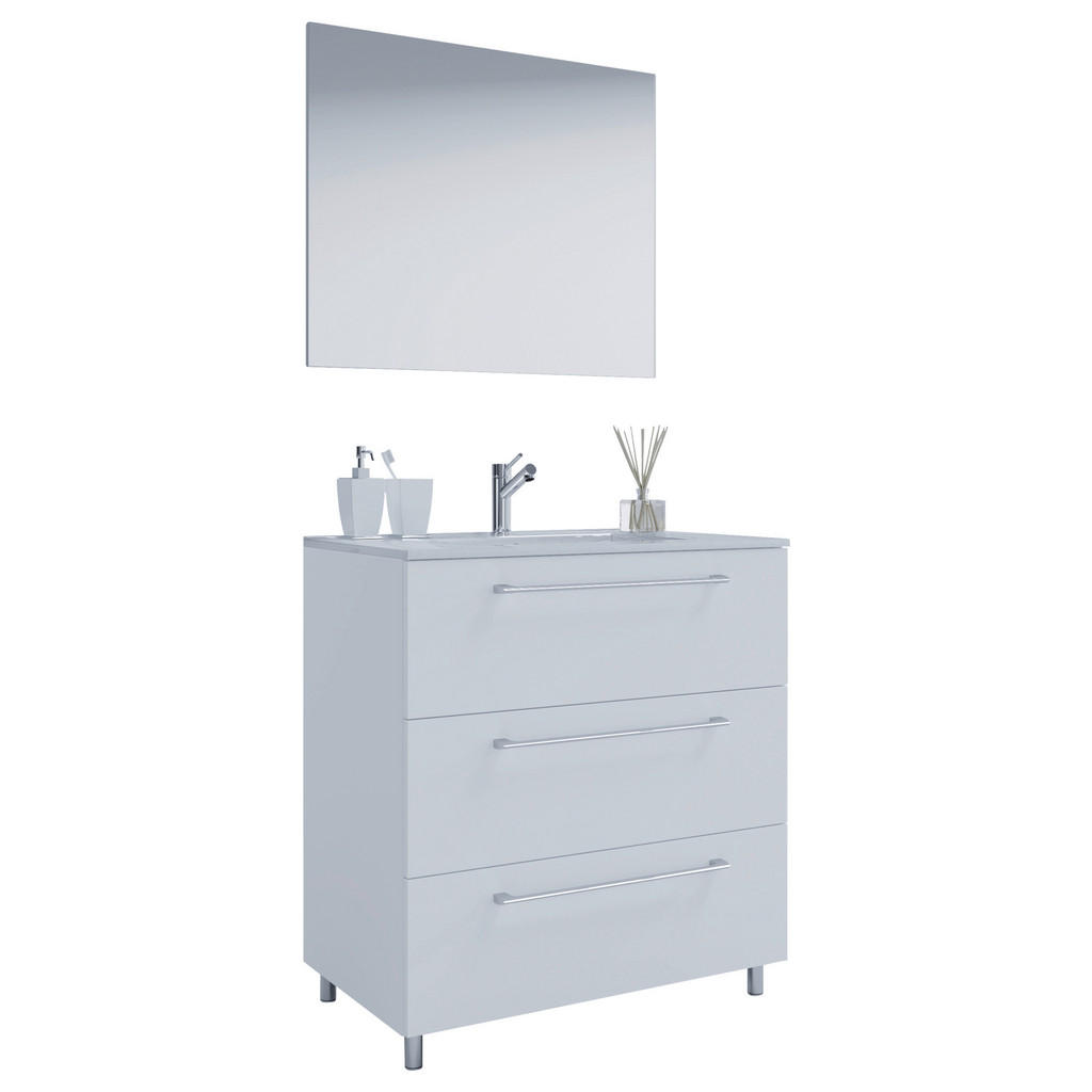 Badezimmer Schubo 3-teilig Weiß B: 80 Cm