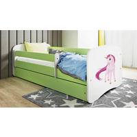 KINDER-/JUNIORBETT 80/160 cm  in Grün, Weiß  - Birkefarben/Weiß, MODERN, Holz/Holzwerkstoff (80/160cm) - MID.YOU