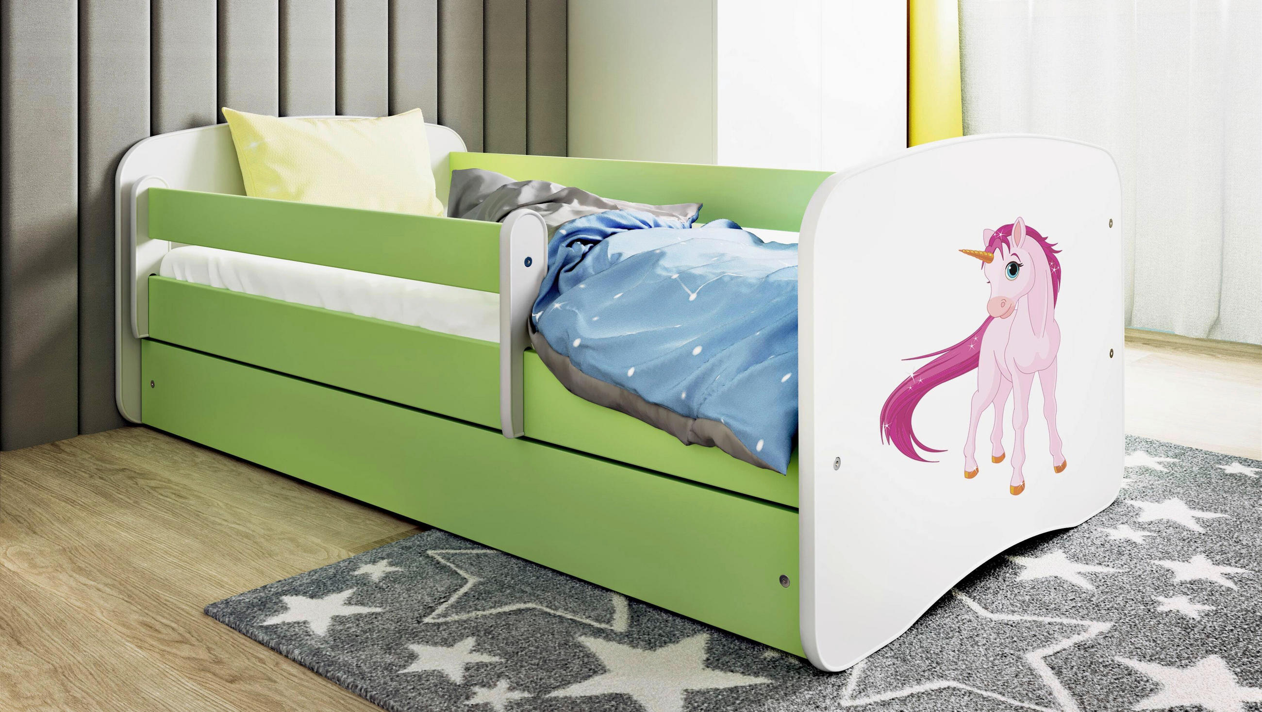 Mid.you Kinder-/Juniorbett Babydreams Grün, Weiß 80x160 cm