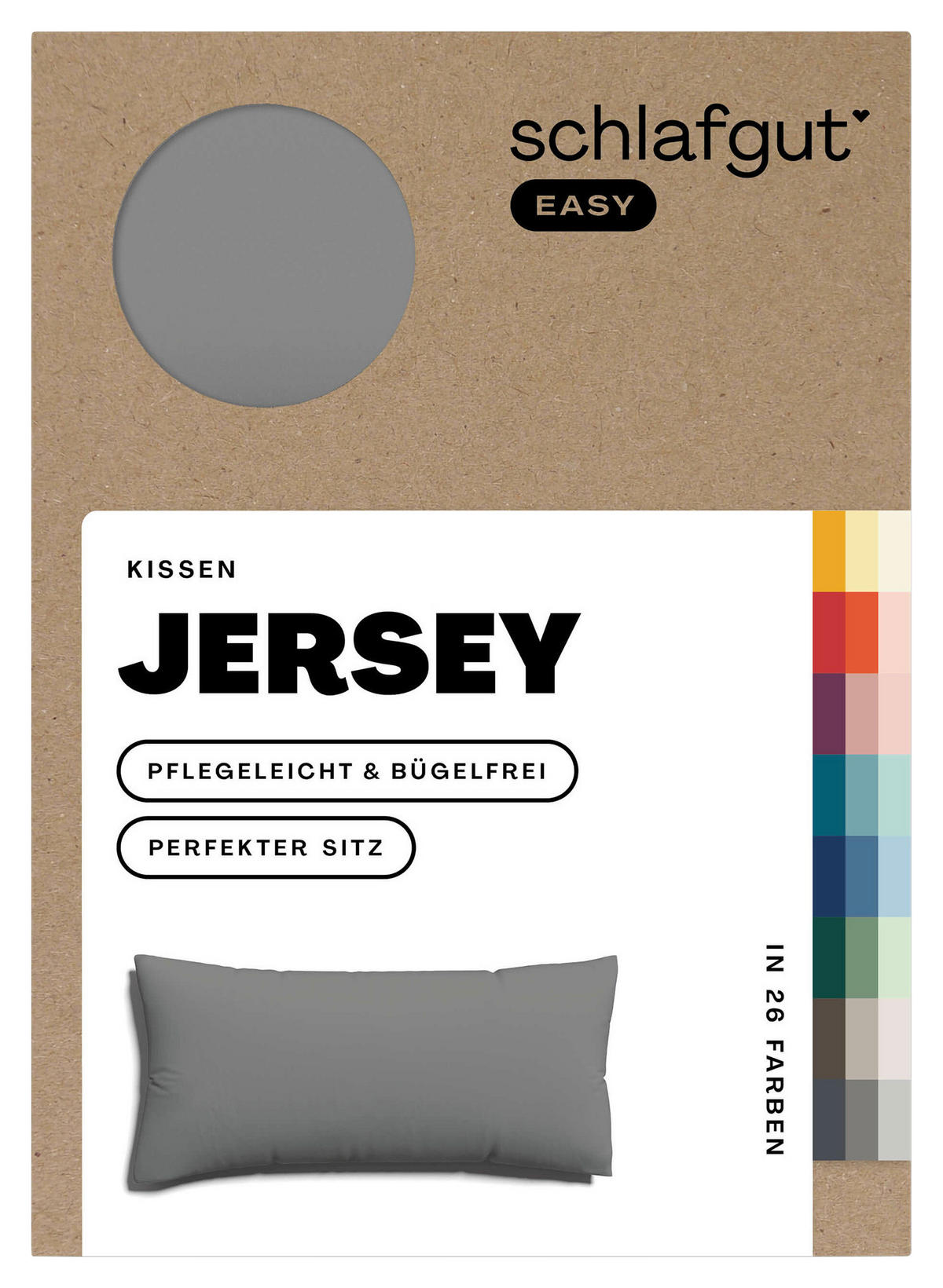 KOPFKISSENBEZUG EASY JERSEY 40/80 cm  - Grau, Basics, Textil (40/80cm) - Schlafgut