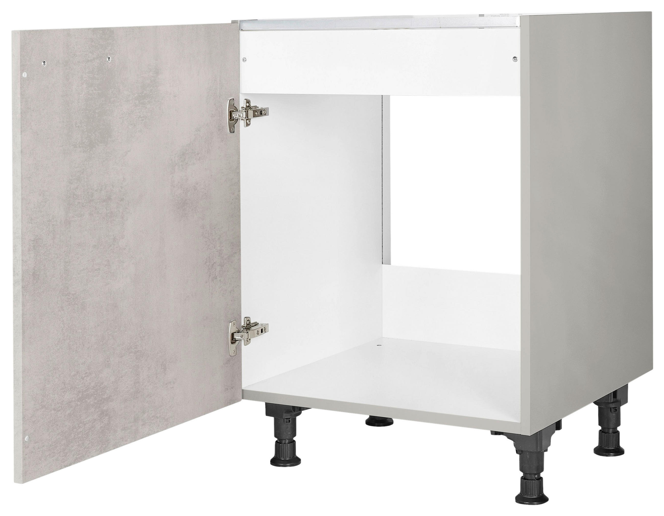 SPÜLENUNTERSCHRANK 60/87/56 cm in Hellgrau - Edelstahlfarben/Hellgrau, MODERN, Holzwerkstoff/Metall (60/87/56cm) - Nobilia