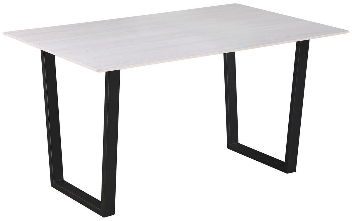 ESSTISCH in Metall, Stein   - Beige/Schwarz, KONVENTIONELL, Stein/Metall (140/76/90cm) - MID.YOU