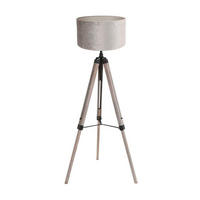 STEHLEUCHTE - Eiche grau/Silberfarben, Trend, Naturmaterialien/Holz (75/170/75cm)