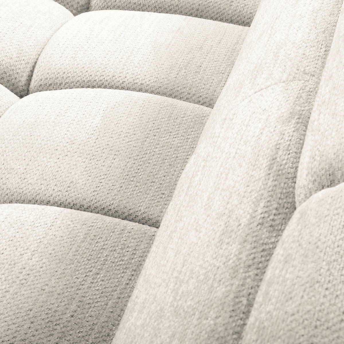 ECKSOFA  Webstoff Weiss  - Weiss/Schwarz, Design, Kunststoff/Textil (177/274cm) - Livetastic