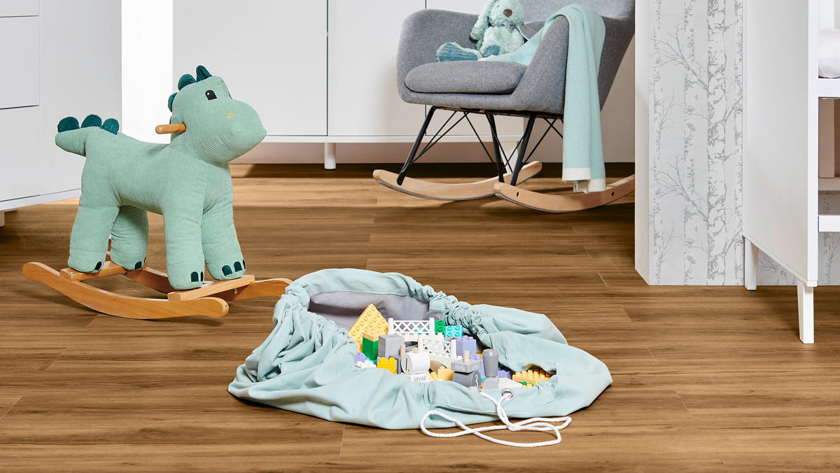 AUFBEWAHRUNGSTASCHE  - Grau/Grün, Basics, Textil (150cm) - My Baby Lou