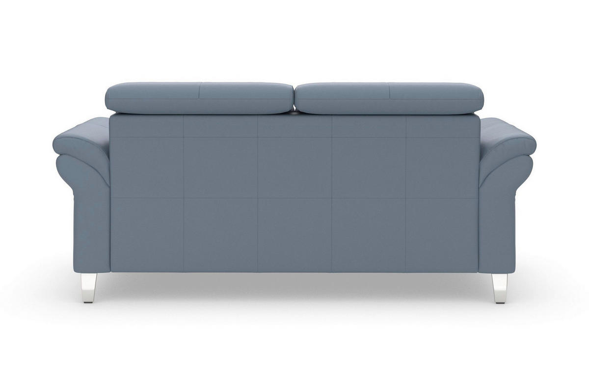 3-SITZER-SOFA ARNGAST E Echtleder Graublau  - Chromfarben/Graublau, Basics, Leder/Metall (186/84/93cm) - Sit & More