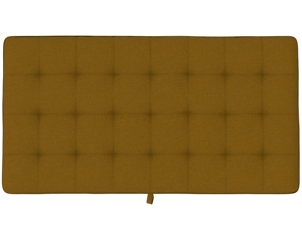 HOCKER PALERMO Webstoff, Leinenoptik Currygelb  - Currygelb/Schwarz, Basics, Kunststoff/Textil (130/43/69cm) - Livetastic