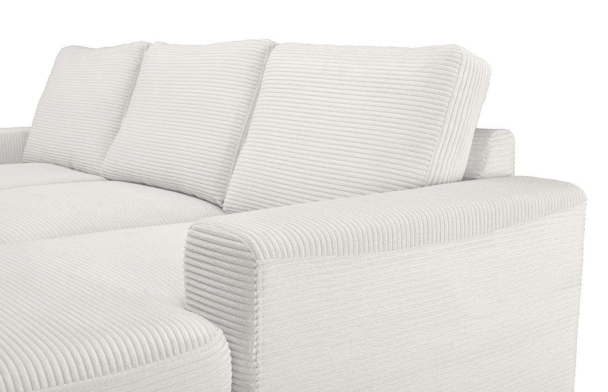 ECKSOFA Creme Cord  - Creme/Schwarz, KONVENTIONELL, Textil/Metall (240/150cm) - Carryhome