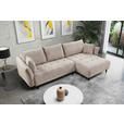 ECKSOFA Creme Chenille  - Creme/Schwarz, KONVENTIONELL, Holz/Textil (290/160cm) - Carryhome
