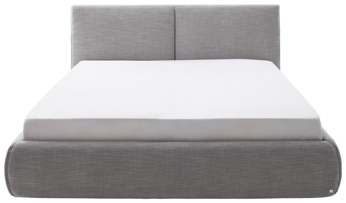 POLSTERBETT 180/200 cm  in Hellgrau  - Hellgrau/Naturfarben, Modern, Holz/Textil (180/200cm) - Livetastic