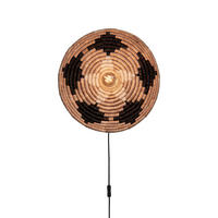 WANDLEUCHTE 45/6 cm   - Schwarz/Naturfarben, Basics, Naturmaterialien (45/6cm) - Good & Mojo