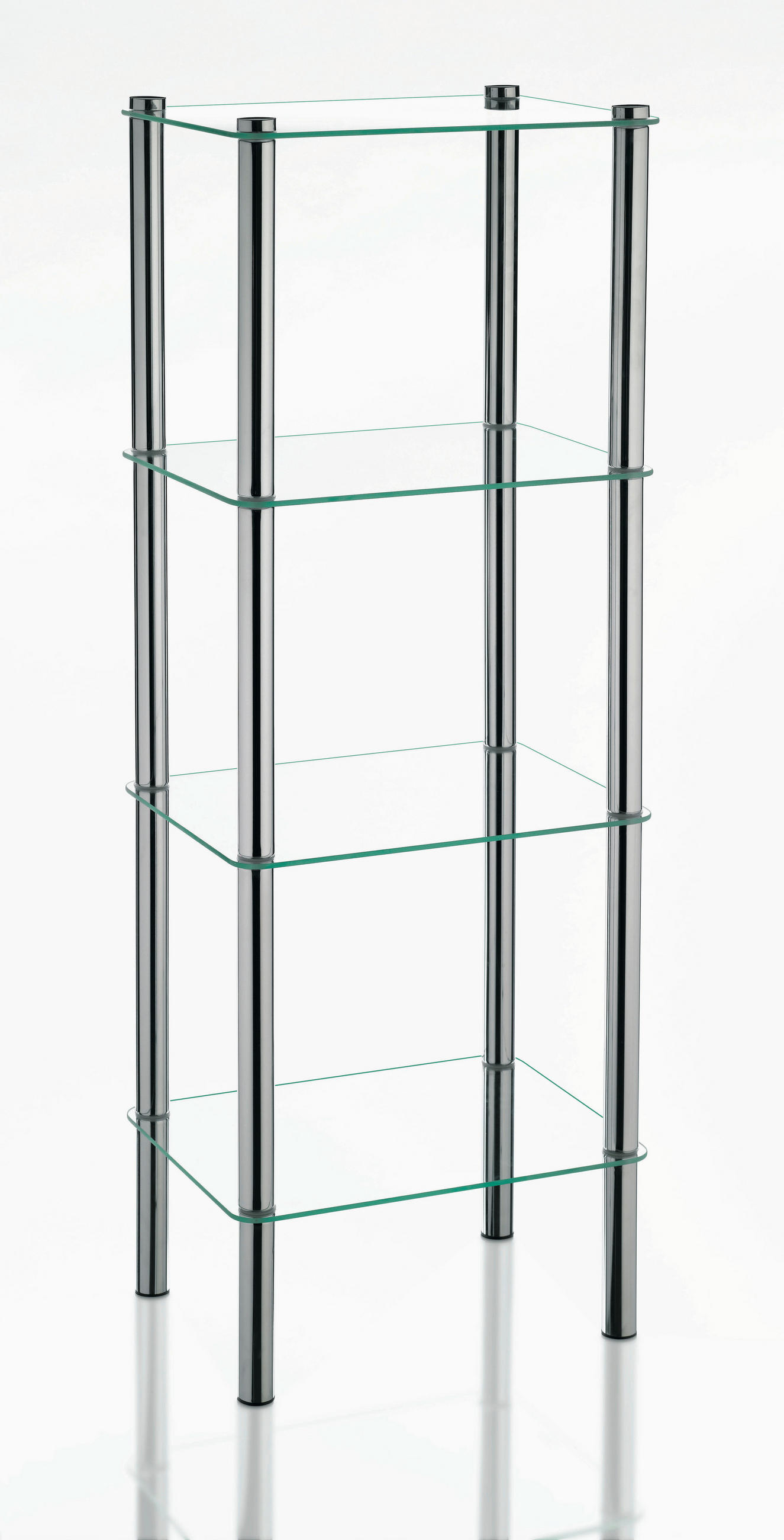 BADEZIMMERREGAL 40/107/30 cm  - Silberfarben, Basics, Glas/Metall (40/107/30cm) - Kela