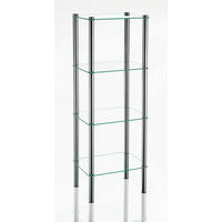 BADEZIMMERREGAL 40/107/30 cm  - Silberfarben, Basics, Glas/Metall (40/107/30cm) - Kela