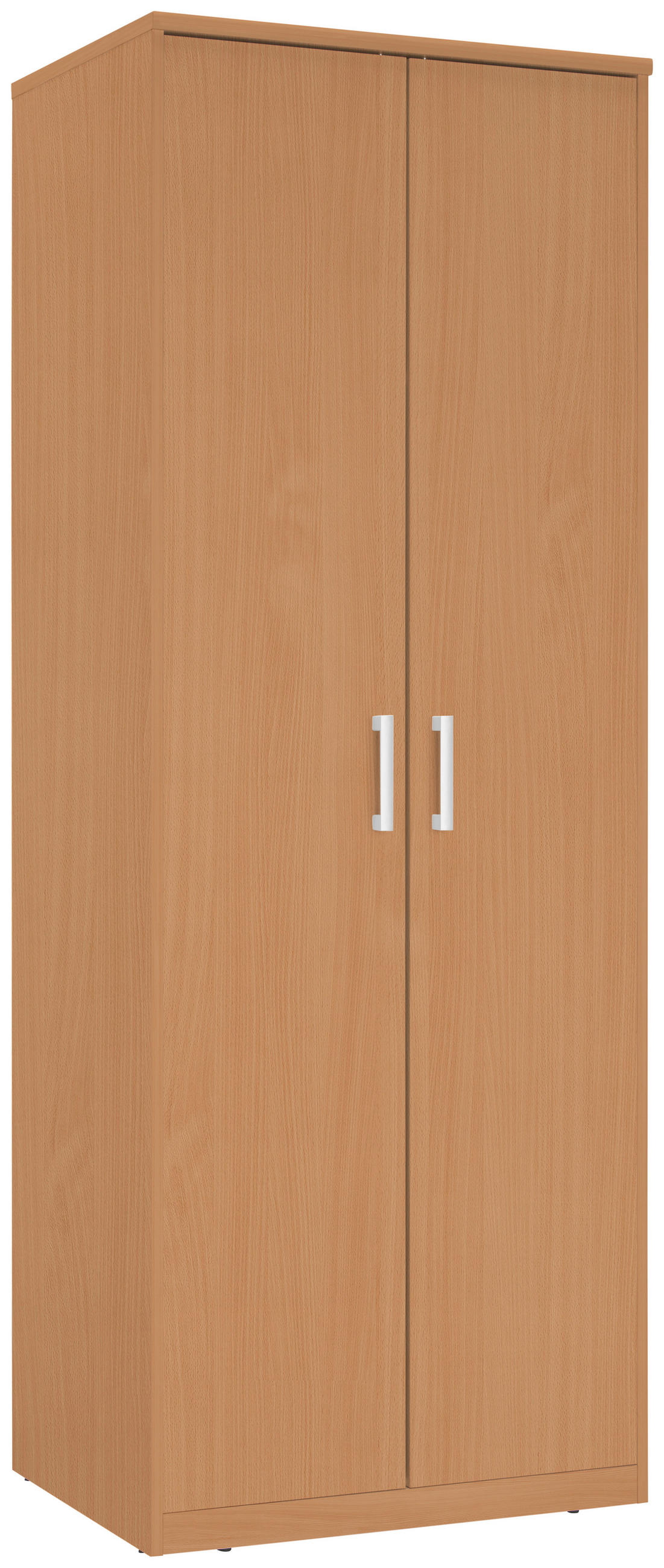 KLEIDERSCHRANK 72/194/54 cm,  in Buchefarben, 2-türig  - Silberfarben/Buchefarben, Basics, Holzwerkstoff/Kunststoff (72/194/54cm) - Xora