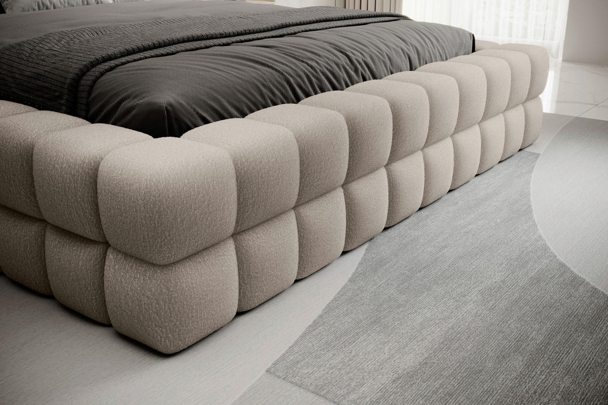 POLSTERBETT 160/200 cm  in Beige  - Beige/Schwarz, Modern, Holz/Kunststoff (160/200cm) - MID.YOU