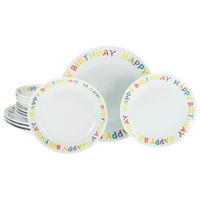 TAFELSERVICE Happy Birthday, Tellerset 12-tlg 12-teilig  - Multicolor, Basics, Keramik - Creatable