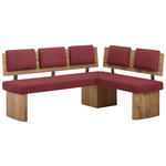 ECKBANK 165/125 cm  in Rot, Eichefarben  - Eichefarben/Rot, KONVENTIONELL, Holzwerkstoff/Textil (165/125cm) - Cantus