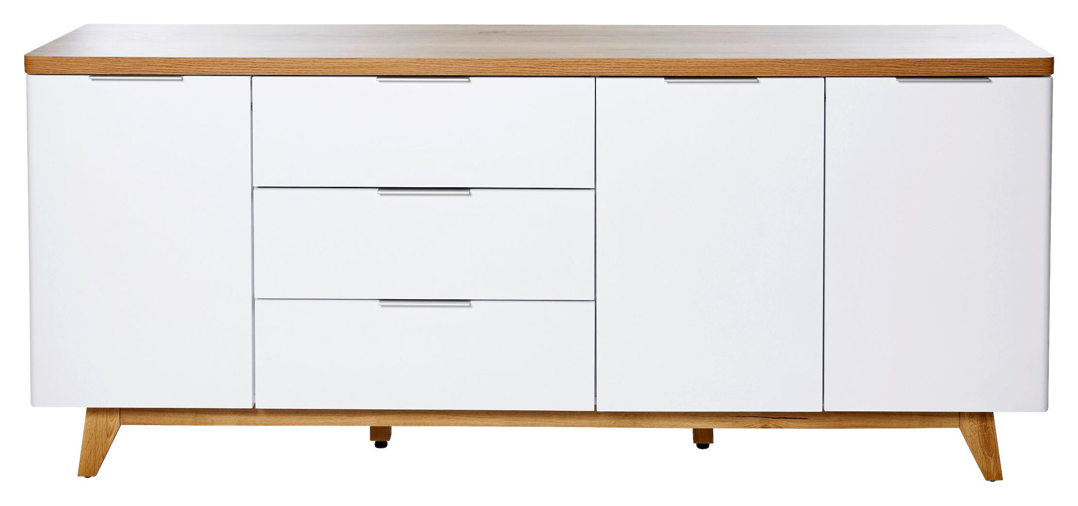 Livetastic Sideboard Weiß, Eiche 180x77x39 cm