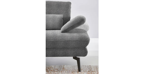 ECKSOFA in Chenille Grau  - Schwarz/Grau, Design, Textil/Metall (180/310cm) - Dieter Knoll