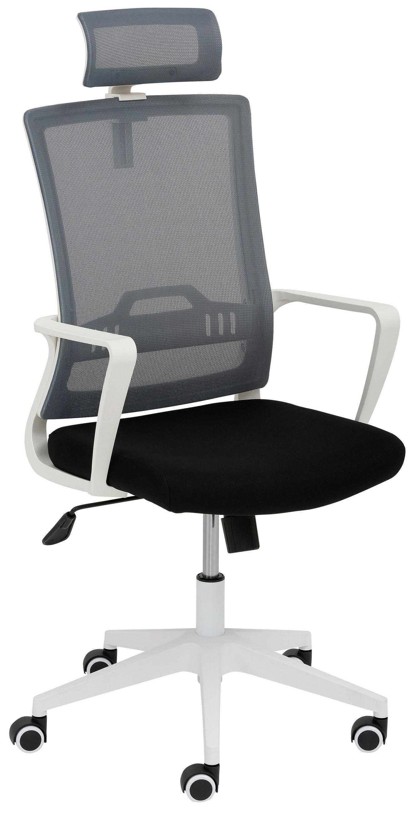 DREHSTUHL Flachgewebe, Netz Grau, Schwarz, Weiß  - Schwarz/Weiß, MODERN, Kunststoff/Textil (61,5/99-109/64cm) - home24