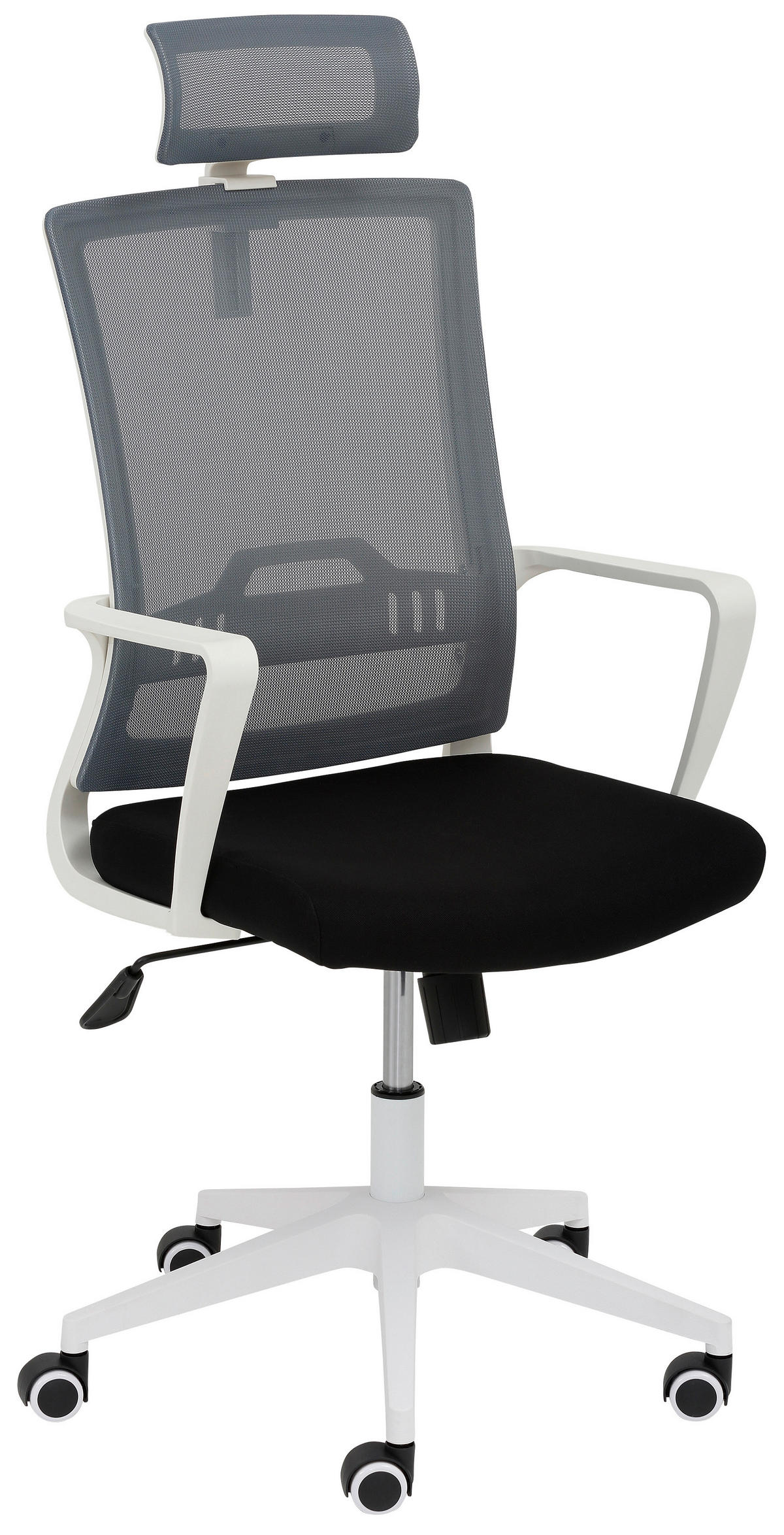 DREHSTUHL Flachgewebe, Netz Grau, Schwarz, Weiß  - Schwarz/Weiß, MODERN, Kunststoff/Textil (61,5/99-109/64cm) - home24