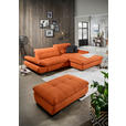 ECKSOFA  in Mikrofaser Orange  290/198 cm  - Schwarz/Orange, Design, Textil/Metall (290/198cm) - Xora