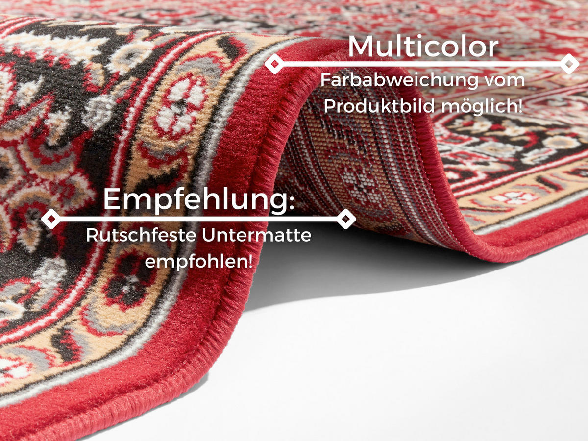 VINTAGE-TEPPICH 120/170 cm Mirkan Rot, Multicolor  - Rot/Multicolor, Basics, Kunststoff/Textil (120/170cm) - Hanse Home